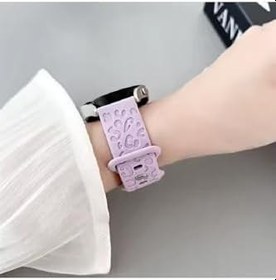 Resim Watch 6 7 8 9 10 Se Ultra Uyumlu 44-45-46-49mm Leopar Desenli Yumuşak Silikon Kordon Siyah-Mavi 