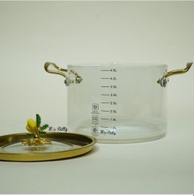 Resim Linda Cam Tencere 4,5 Lt Şeffaf 