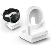 Resim Huawei Watch 3/3 Pro İçin Akıllı Saat Silikon Tutucu Şarj Standı - Beyaz 