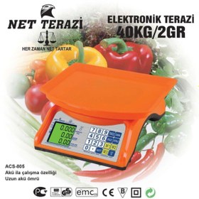 Resim Genel Markalar 40kg Kapasiteli Elektıronik Terazi Plastik Kefeli Mavi Turuncu 