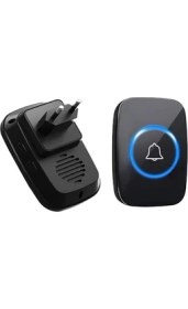 Resim CetKing Kablosuz Kapı Zili 2 Buton 1 Alıcı LED Işıklı 300 Metre Mesafe 60 Melodi Ev Ofis Depo 