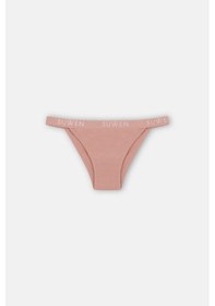 Resim Suwen 3lü Pamuklu Lastikli Normal Bel Slip Külot St00456011343 Kahverengi - Ten - Pembe 