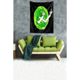 Resim Skygo Pelangi Yıkanabilir Leke Tutmaz Mikropetek Kumaş Sessiz Tepki Duvar Örtüsü Duvar Halısı Tapestry, Siyah 70 x 100, 17859403670100 