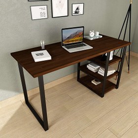 Resim Woodesk CPT4612-140 75x140x60 CM Elegant Masif Ağaç Ceviz Çalışma Masası Woodesk