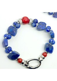 Resim 2276 Lapislazuli Mercan El Yapımı Çift Sıra Bileklik Lacivert 