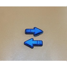 Resim Mini Mavi Renk Ok Yönlü Reflektör Yapışkanlı 2 Adet Plastik 