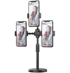 Resim Teleskopik Masaüstü 3Lü Tablet Telefon Tutucu Ayarlanır Katlanır 