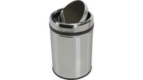 Resim Skygo Premium Serisi Pratik Döner Kapaklı 11 Litre Mutfak/banyo Çöp Kovası Paslanmaz Krom, 11L 