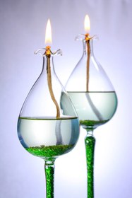 Resim Narçiçeği Takı ve Hediyelik Eşya El Yapımı Üfleme Cam Özel Tasarım Ikili Kandil Seti 