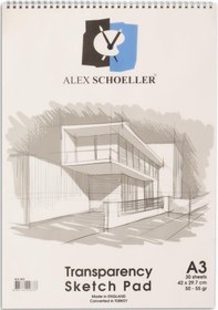 Resim Alex Schoeller Transparan Sketch Pad Eskiz Defteri 50/55 G A3 