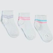 Resim Civil Girls Kız Çocuk 3'lü Patik Çorap 2-12 Yaş Beyaz Beyaz 