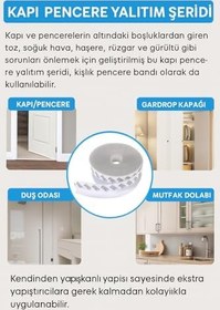 Resim Kyrotech 5 Metre Kapı ve Pencere Bandı, Kendinden Yapışkanlı Şeffaf Silikon Fitil, PVC Kapı Pencere Contası, Duşakabin ve Cam İçin, Rüzgar, Toz, Böcek ve Ses Yalıtımı, Soğuk Geçirmez, 35 mm, ISO 9001 