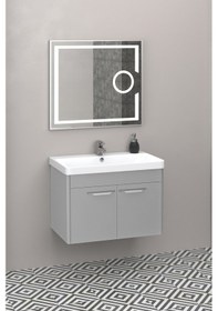 Resim Mauna 80 Cm Banyo Dolabi Mercekli Led Ayna - Gri (Boy Dolap Hariç) Çok Renkli 