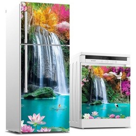 Resim Ve Bulaşık Makinası Beyaz Eşya Sticker Kaplama Doğal Şelale 
