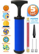 Resim Telvesse 5li Şişirme Pompa Seti Futbol Bisiklet Pilates Topu Şişme Yatak Simit Kolluk Şişirme Pompası 20cm 