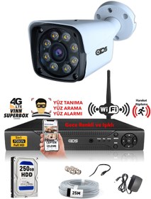 Resim IDS 1 Kameralı Set - 5mp Sony Lensli Fullhd Gece Görüşlü Güvenlik Kamerası Sistemi - 2034-set1-250gb 