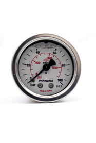 Resim Pakkens 0-100 Bar 50 mm Arkadan Bağlantılı Gliserinli Manometre G 1/4 inç 