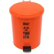 Resim Tıbbi Atık Pedallı Çöp Kovası 40 Lt. Turuncu Diğer