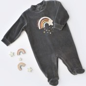 Resim BabyCosy Unisex Kadife Star Patikli Tulum 