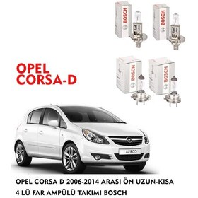 Resim OPEL CORSA D 2012 MODEL ÖN UZUN-KISA 4 LÜ FAR AMPÜLÜ TAKIMI BOSCH 