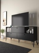 Resim Wood'n Love Mia 160 Cm Metal Ayaklı Tv Ünitesi - Konsol - Siyah \u002F Siyah 