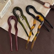 Resim 1/4 adet U-Şekilli Saç Çatalı Moda Saç Tokası Geometrik Tasarım Baş Aksesuarları Kadınlar ve Kızlar için Saç Çubukları, Saç Aksesuarları 