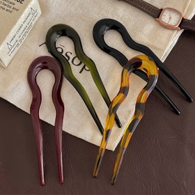 Resim 1/4 adet U-Şekilli Saç Çatalı Moda Saç Tokası Geometrik Tasarım Baş Aksesuarları Kadınlar ve Kızlar için Saç Çubukları, Saç Aksesuarları 