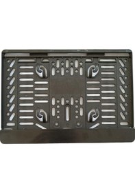 Resim Çıtalı Kare Plastik Plakalık Motosiklet Plaka Altlığı 25x16cm Gri 