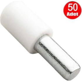 Resim Alet Çantam Plastik Başlı Geçmeli Metal Raf Altı Pimi Dolap Çivisi - 50 Adet 