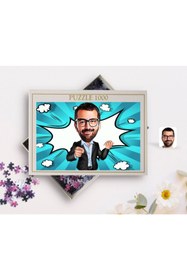 Resim Bk Gift Kişiye Özel Amca Karikatürlü 1000 Parça Profesyonel Puzzle-1 