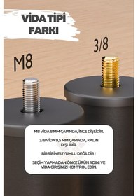 Resim Baza Ayağı 10 Cm 3/8 Vidalı Tekli Metal Krom Yatak Mobilya Ayağı Kalın Vida Krom 3/8 10 Cm 