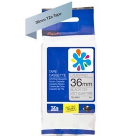 Resim Brother Tze-m961 Gümüş Üzerine Siyah Uyumlu Etiket Şeridi Gri 