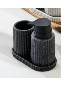 Resim Cooker Ckr3430 Siyah Banyo Seti Stoneware 3'lü Siyah 