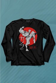 Resim Kendim Seçtim Kung Fu Uzak Doğu Spor Japonca Japanese Uzun Kollu Tişört Baskılı T-shirt 