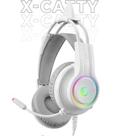 Resim Rampage RM-K91 X-Catty Beyaz USB 7.1 Version Rgb Gaming Oyuncu Mikrofonlu Kulaklık 