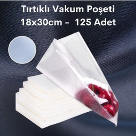 Resim Vakur Tırtıklı Vakum Makinesi Poşeti- Torbası - 18x30 Cm - 125 Adet 