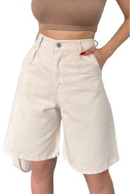 Resim BRANDLESS ASLPRL Rahat Kesim Denim Şort CEPLİ-Krem 