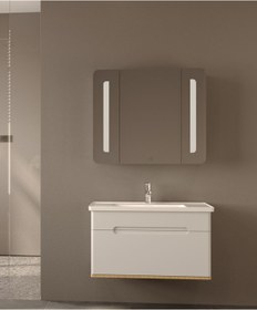 Resim Westday Desing Mılano 80 Cm Beyaz Banyo Dolap Takımı 