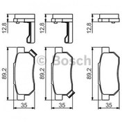 Resim Bosch Fren Balatası Arka 89Mm Civic VI 1.4 I 95 