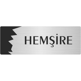 Resim Özarslan Dizayn Metal Departman Kapı İsimliği, Yönlendirme levhası Hemşire 10X20 Cm Gümüş Renk 