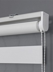 Resim Ithal Bambu Beyaz Bambu Stor Zebra Perde Eteği Düz Alüminyum Kasa Metal Ayak 