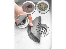 Resim Süzgeçli Silikon Lavabo ve Küvet Tıkacı Yuvarlak Lavabo Tıkacı Süzgeç Banyo Süzgeç- Ecolux 