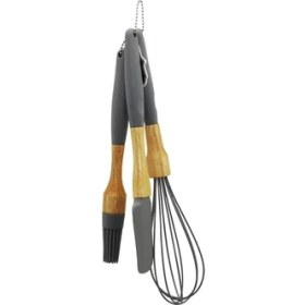 Resim Go İthalat 3 PCS SİLİKON ÇIRPICI - FIRÇA - SPATULA SETİ AHŞAP BAMBU SAP - SİLİKON KILIFLI 