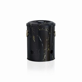 Resim Evle Soğanlık/Patateslik Ø175x225mm, 5 lt, Marble Black - Plaid(Ekose) 