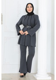 Resim Bestenur River Tunik Pantolon İkili Takım 1299 - Antrasit 