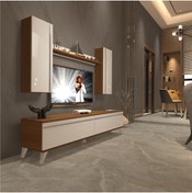 Resim Decoraktiv Eko 5d Mdf Std Retro Tv Ünitesi Tv Sehpası - Ceviz - Beyaz 