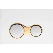 Resim Vitra Sirius 740-0422 Kumanda Paneli,çift Basmalı, Parlak Krom/altın 