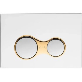 Resim Vitra Sirius 740-0422 Kumanda Paneli,çift Basmalı, Parlak Krom/altın 