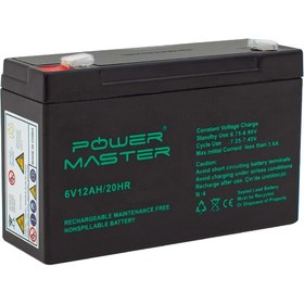 Resim Powermaster 868 6 Volt 12 Amper 150x65x90mm Kuru Akü 