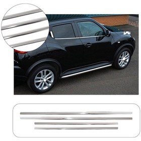 Resim Nissan Juke Uyumlu 2010 Ve Üzeri Krom Cam Çıtası 4 Parça Paslanmaz Çelik 